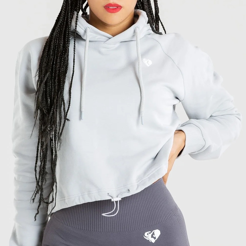 Power Cropped Hoodie | Mist Grey